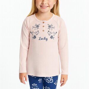 NEW Lucky Brand Girls 2 Piece Top and Leggings Set Size 3T Pink and Blue Floral